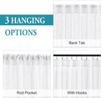 RYB HOME Extra Long White Sheer Curtains - Image 3