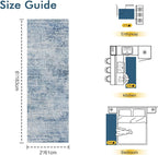 2x6 Ft Washable Runner Rug, Non-Slip Low Pile Hallway Kitchen Area Rug - Image 2