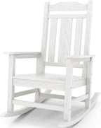 SERWALL Oversized Rocking Chair Outdoor, HDPE Outdoor Rocking Chair by SERWALL