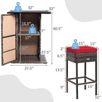 Tangkula 5 Piece Outdoor Rattan Bar Set, Patio Bar Furniture - Image 5