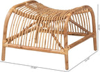 bali & pari Lamaria Modern Bohemian Natural Rattan Footstool - Image 7