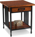 Leick Home Ironcraft End Table, Solid Wood, 1 Storage Drawer, Bottom Display by LeickFurniture