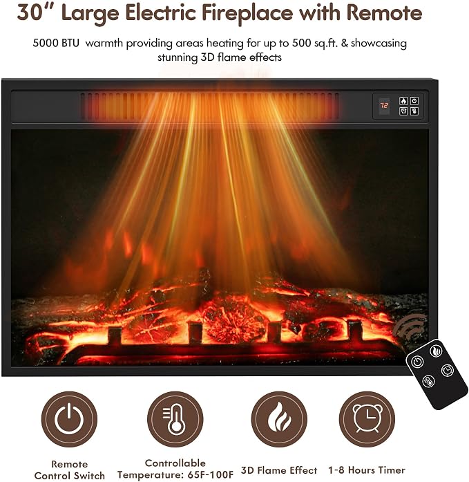 YESHOMY Fireplace TV Stand for Television up to 65+ Inch - Image 5