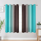 Brown and Teal Ombre Blackout Curtains - Image 2