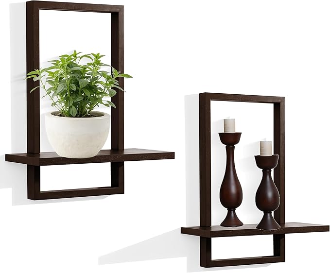 PHOENANCEE Square Floating Shelves, Wall Plants Holder, Bathroom Wall Decor by PHOENANCEE