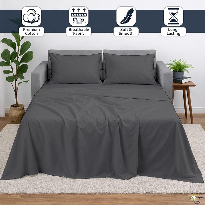 Cottington Lane Sleeper Sofa Sheets Full Size, 4 Piece Premium Quality 100% - Image 2