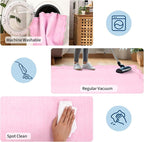 GarveeHome 4x6 Scalloped Washable Area Rug Pink Nursery Kids Bedroom Rug | Soft - Image 6