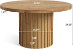 47" Solid Wood Dining Table for 4-6, Farmhouse Round Kitchen Table - Image 2