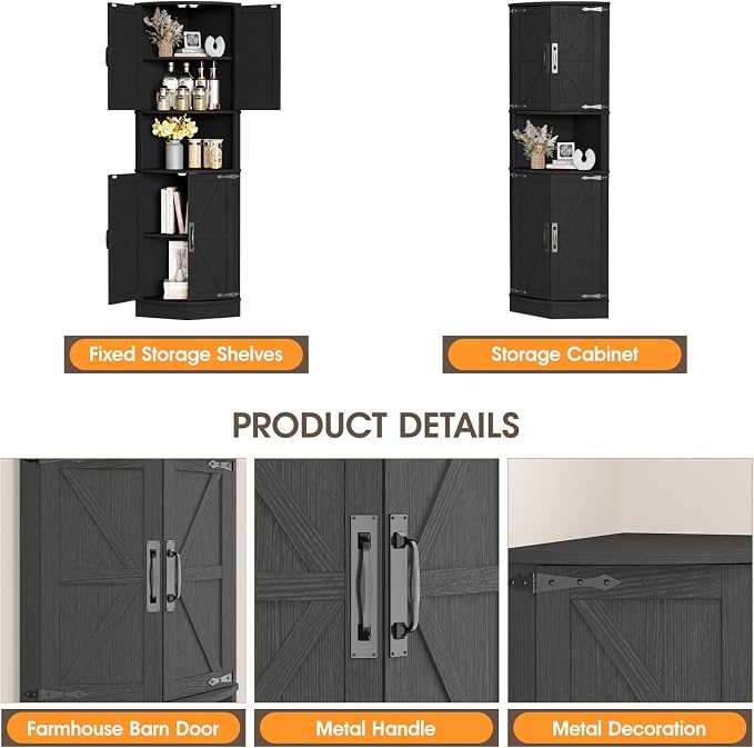 Vabches 64.8" Tall Farmhouse Corner Cabinet - Image 4