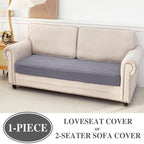 LA MEACK Couch Cushion Cover Loveseat Cover or 2 Seat Sofa Cover Washable - Image 2