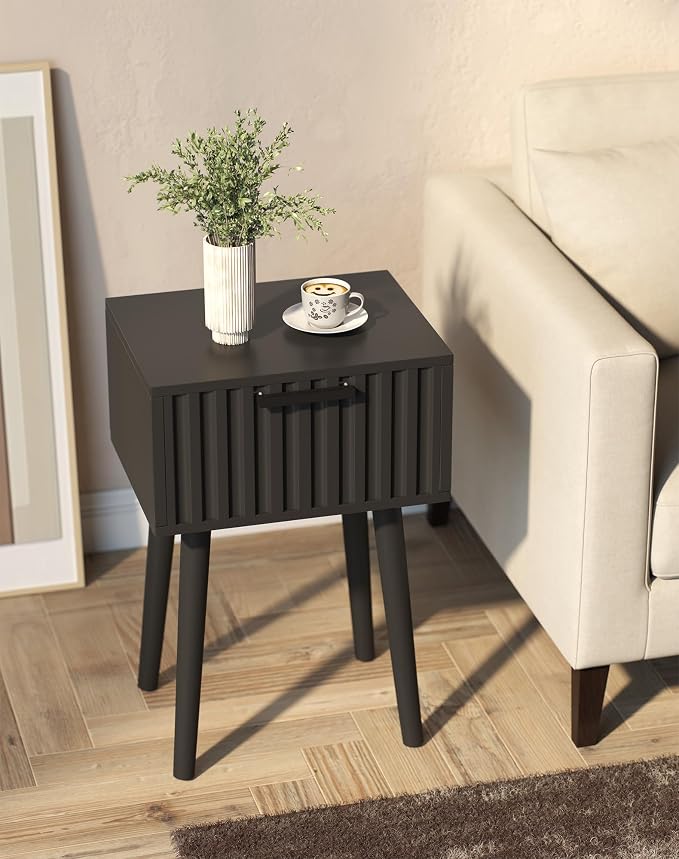 YMYNY Fluted Nightstand Set of 2, Small End Table, Modern Coffee Table - Image 6
