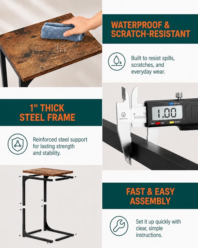 C-Shaped Side Table for Couch - Image 3