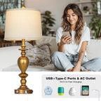 Cinkeda 28" Farmhouse Table Lamps Set of 2 - Image 4