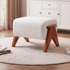 Linen Padded footstools Mid Century Modern Ottoman by Unknown