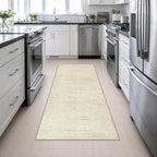 3x8 Washable Runner Rug：Modern Abstract Kitchen Soft Carpet Beige | - Image 4