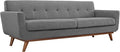 Modway Engage Mid-Century Modern Upholstered Fabric Sofa in Expectation Gray by Modway