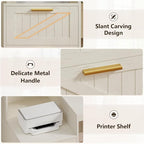 YOMILUVE 63" Farmhouse L Shaped Executive Desk - Image 9