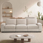 TEKAMON 100" Modular Sofa with Seats Storage, Comfy 3-Seater Chenille Fabric by TEKAMON