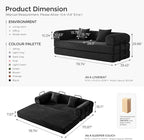 79" Convertible Sofa Bed with Fixed-Shape Frame & Removable Armrests, Modular - Image 3
