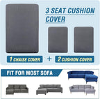 H.VERSAILTEX Sectional Couch Covers 3 Pieces Sofa Seat Cushion Covers L Shape - Image 8