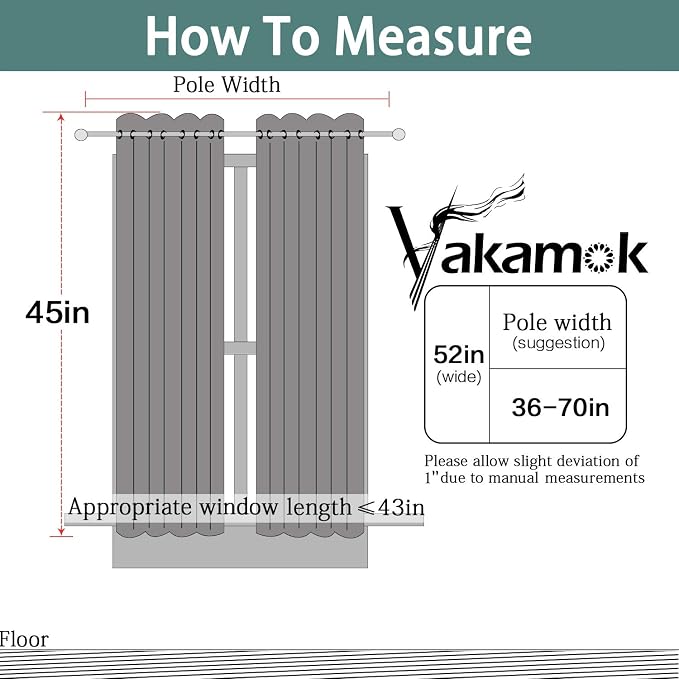 Yakamok Cream 100% Blackout Curtains 45 Inches Long - Image 8