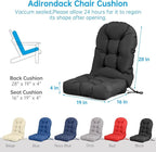 Adirondack Chair Cushion Waterproof Rocking Chair Cushion, Tufted High Back - Image 3