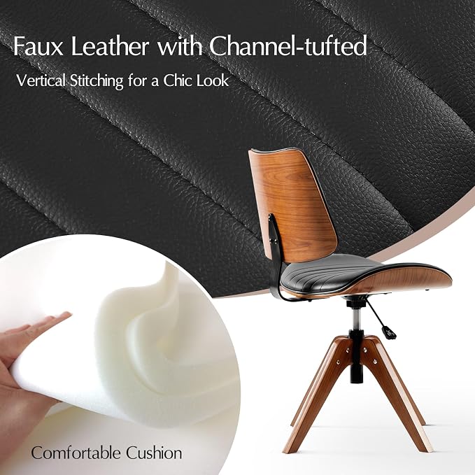 HULALA HOME Faux Leather Home Office Chair - Image 6