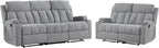 CANMOV Manual Recliner Sofa Set, Fabric Reclining Sofa Chair by CANMOV