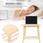 Nordic Style Solid Wood Bedside Table Shelf Small Sofa Corner Tea Table Living - Image 8