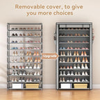 ROJASOP Shoe Rack with Covers, Stackable 10 Tier Tall Shoe Shelf Storage 50-55 - Image 5
