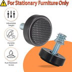 M6 Adjustable Furniture Leveler, 12 Pack Rubber Leveling Feet Screws in Threaded - Image 3