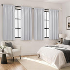 MIULEE 4 Panels Set Greyish White Blackout Curtains 63 Inch Length Bedroom | by MIULEE