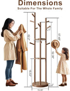 Muwuele Solid Wood Rotary Coat Rack, Freestanding Coat Rack - Image 4