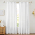 RYB HOME White Semi Sheer Curtains 90 inches Long by RYBHOME