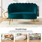 HULALA HOME Velvet Loveseat Sofa - Image 6