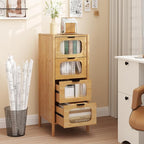 Giantex 4 Drawer Storage Cabinet, Bamboo Storage Organizer - Image 2