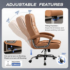 Executive Office Chair Adjustable Leather Chair High Back Swivel Office Desk - Image 4