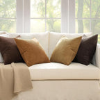 MIULEE Fall Corduroy Decorative Throw Pillow Covers Camel Brown 18x18 | Set of 4 - Image 2