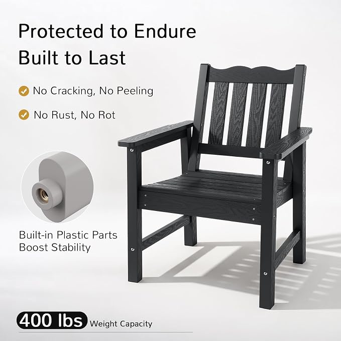 Stoog 3 Piece Patio Bistro Set, All-Weather Garden Chairs Set of 2 - Image 4
