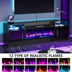 PRETZI Fireplace TV Stand with 36" Fireplace Up to 80" TVs, Remote Control - Image 3
