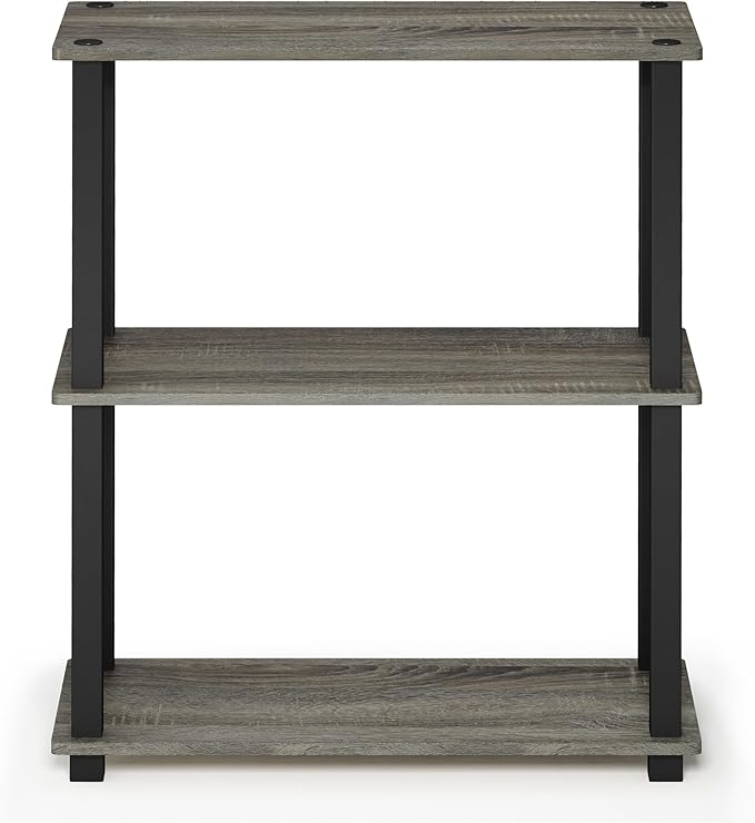 Furinno TURN-S-TUBE Storage Shelves, 3-Tier Book Shelf, Corner Shelf, Toolless - Image 5