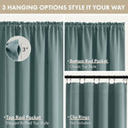 MIULEE Set of 4 Dusty Blue 45 Inch Short Blackout Kitchen Window Curtains | - Image 8