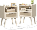 Lerliuo Rattan Nightstands Set of 2 by Lerliuo