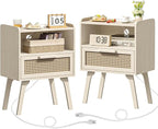 Lerliuo Rattan Nightstands Set of 2 by Lerliuo