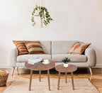 Round Coffee Table Set of 2, Mid Century Modern Coffee Table, Small Farmhouse - Image 2
