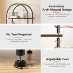 HOOBRO 5 Tier Open Bookshelf, Industrial Arched Bookcase Display Shelf Rack - Image 5