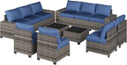 Aoxun Patio Furniture Set, Widen Armrests Wicker Outdoor Sectional - Image 10
