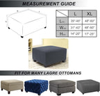 NeColorLife Stretch Ottoman Cover Square Oversized Soft Knitted Jacquard Thick - Image 4