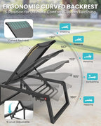 Aluminum Chaise Lounge Chair Outdoor, Foldable& No Assembly Patio Pool Lounge - Image 4