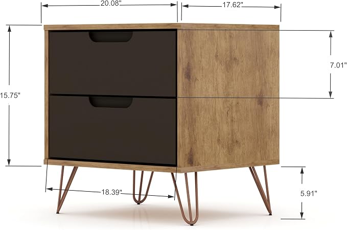 Elegant Gray Nightstand with Shelf and Drawer Made from Sustainable Materials - Image 3